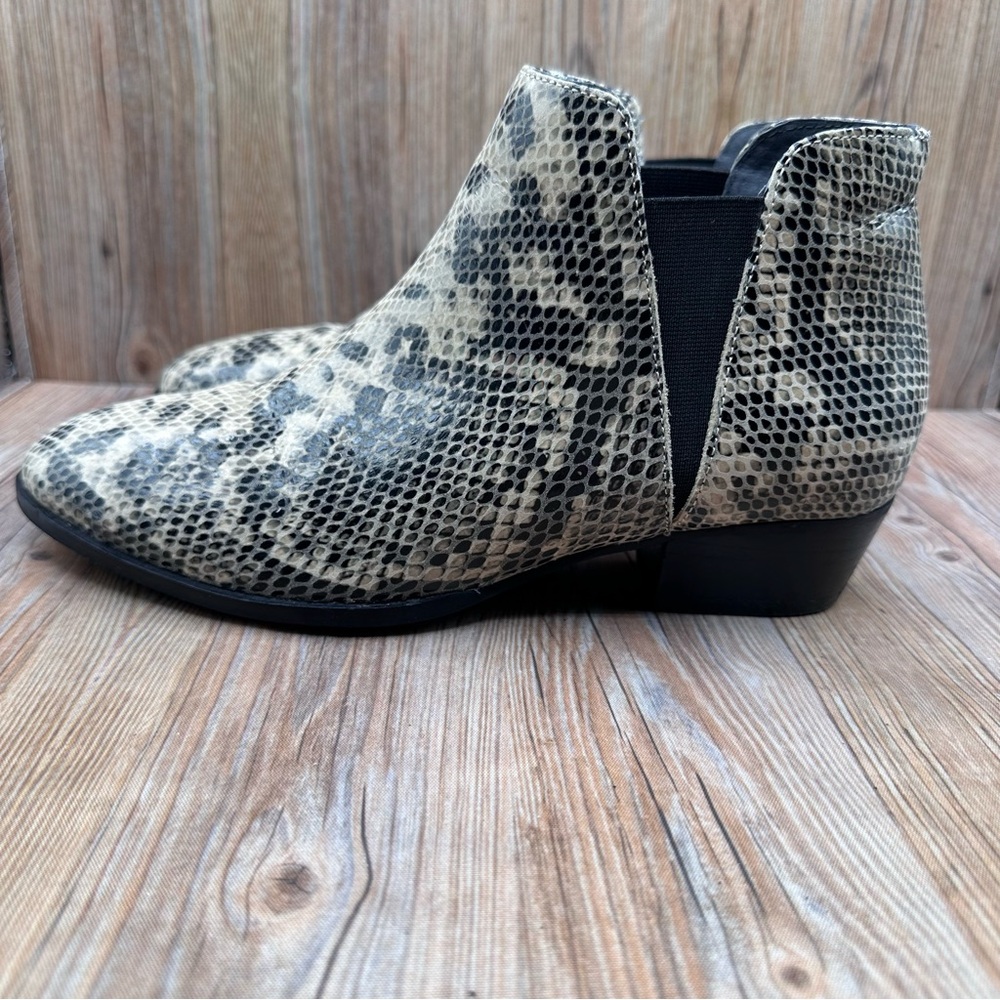 Seychelles Anthropologie Waiting For You Python Leather Ankle Booties Chelsea View 4